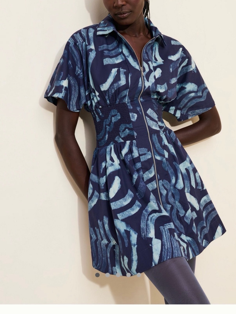 NWT Anthropologie Tommie Short Sleeve Zip Front Dress